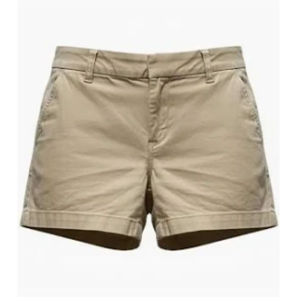 J.Crew Chino 4" Shorts City Fit Khaki Twill Low Rise Pockets Tan Womens sz: 0